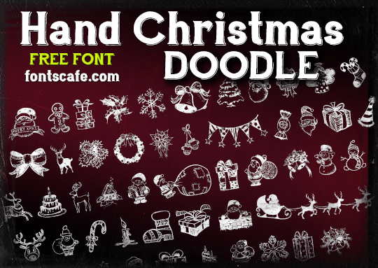 fontscafe.com Hand Christmas Doodle free font poster graphic