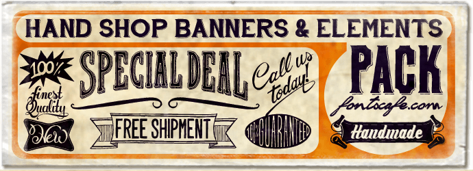 "Hand Shop Banners & Elements Pack" fonts | Fonts Cafè