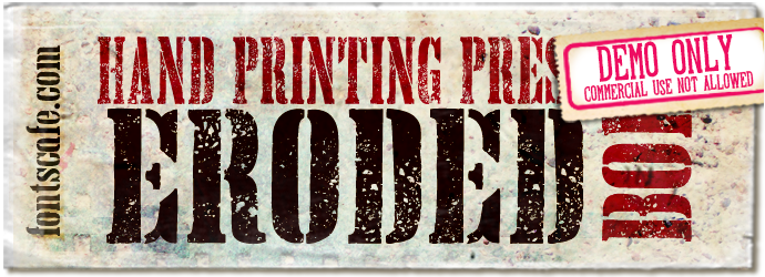 "Hand Printing Press Eroded Bold" font, DEMO version