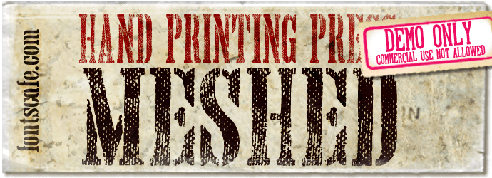"Hand Printing Press Meshed" font