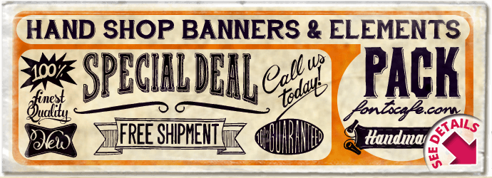 "Hand Shop Banners & Elements Pack" fonts