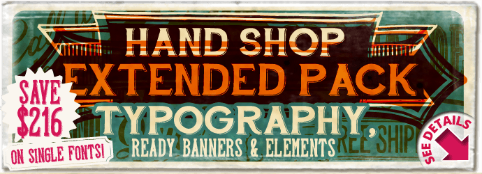 "Hand Shop  Extended Pack" fonts
