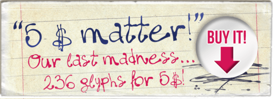 "5 dollars matter" font